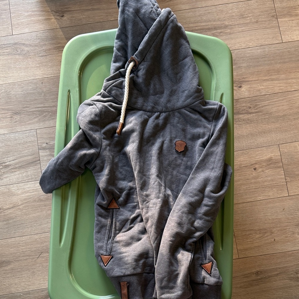 Naketano Gray Sweatshirt with Brown Patch